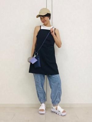 GU公式 | ストライプキャミソールミニワンピース+E