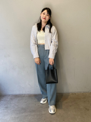 GU公式 | オックスフォードショートシャツ(長袖)(ストライプ)+E