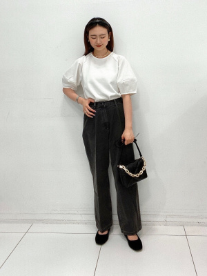 おか わたるがぴゅん GU公式 | ランタンスリーブT(5分袖)Z+E