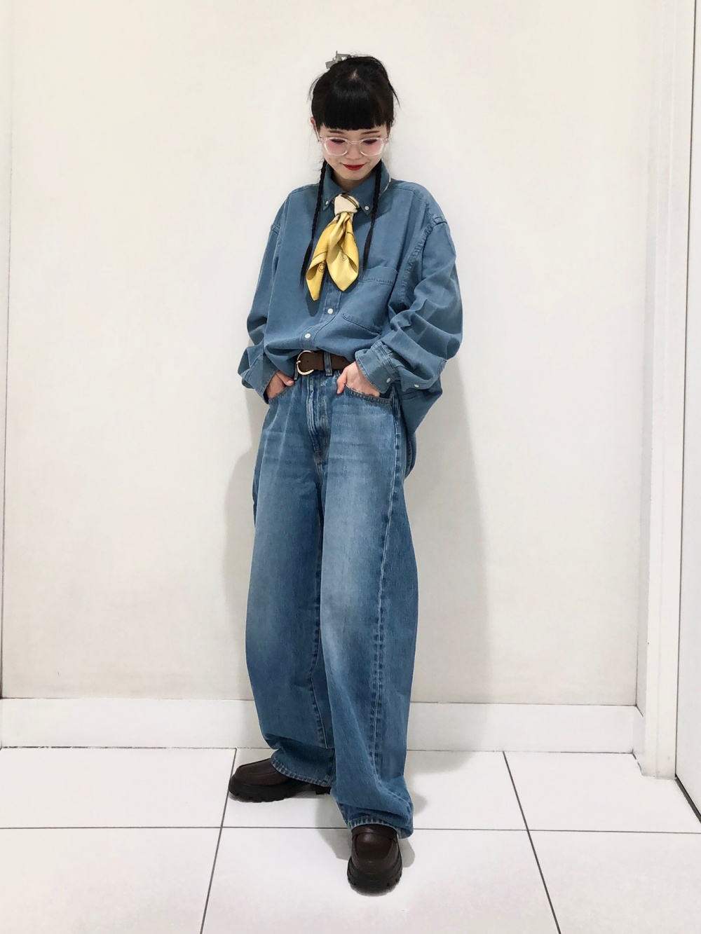 オーバーサイズロングシャツ(長袖) こわばり