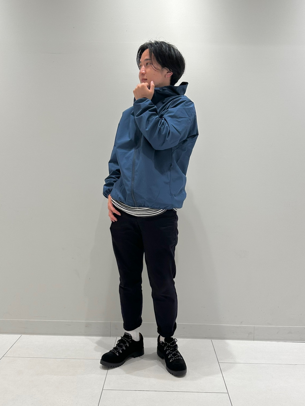 アスタ5点 リブタンクトップ(ボーダー)、ドライオープンカラーシャツ(5分袖