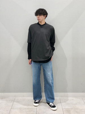 GU公式 | バンドカラーシャツ(長袖)SW