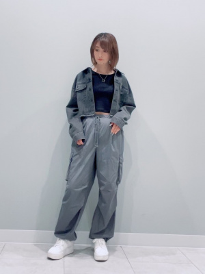 チェック柄デニムクロップドジャケット GU公式 | デニムクロップドジャケット