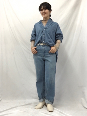 【取り置きのため購入不可】 GU公式 | デニムオーバーサイズシャツ(長袖)