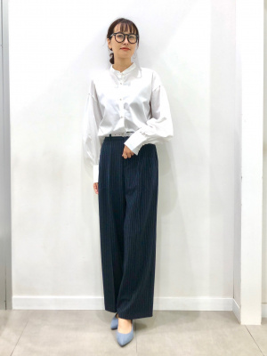 GU公式 | タックワイドパンツ(ストライプ)(丈標準70.0～74.0cm)