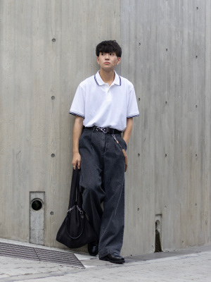 WEIJUN'S 黒 ローファー レザー CHARLES & KEITH Gabine ガビーヌ チェーンリンクレザー