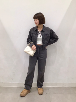 TKS Mサイズ GU公式 | デニムクロップドジャケット