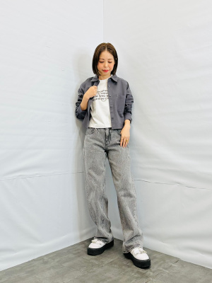 あーこ GU公式 | オックスフォードショートシャツ(長袖)+E