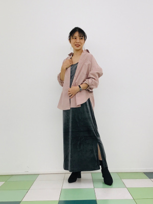 GU公式 | ベロアキャミソールワンピースQ