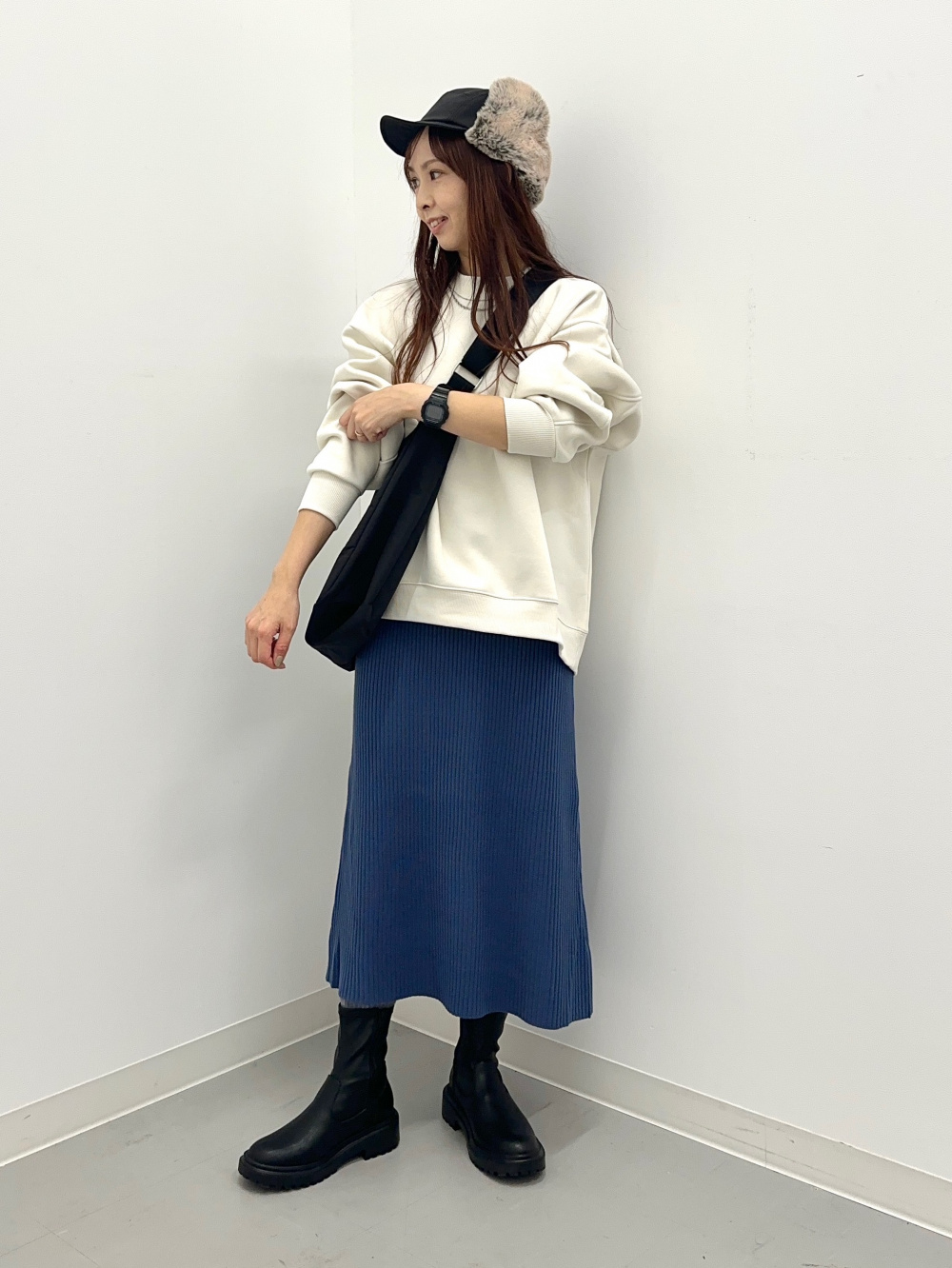 【新品】コーデ売り♡オーバーサイズニットカーディガン＆リブニットマキシワンピース 新品】コーデ売り♡オーバーサイズニットカーディガン＆リブニット