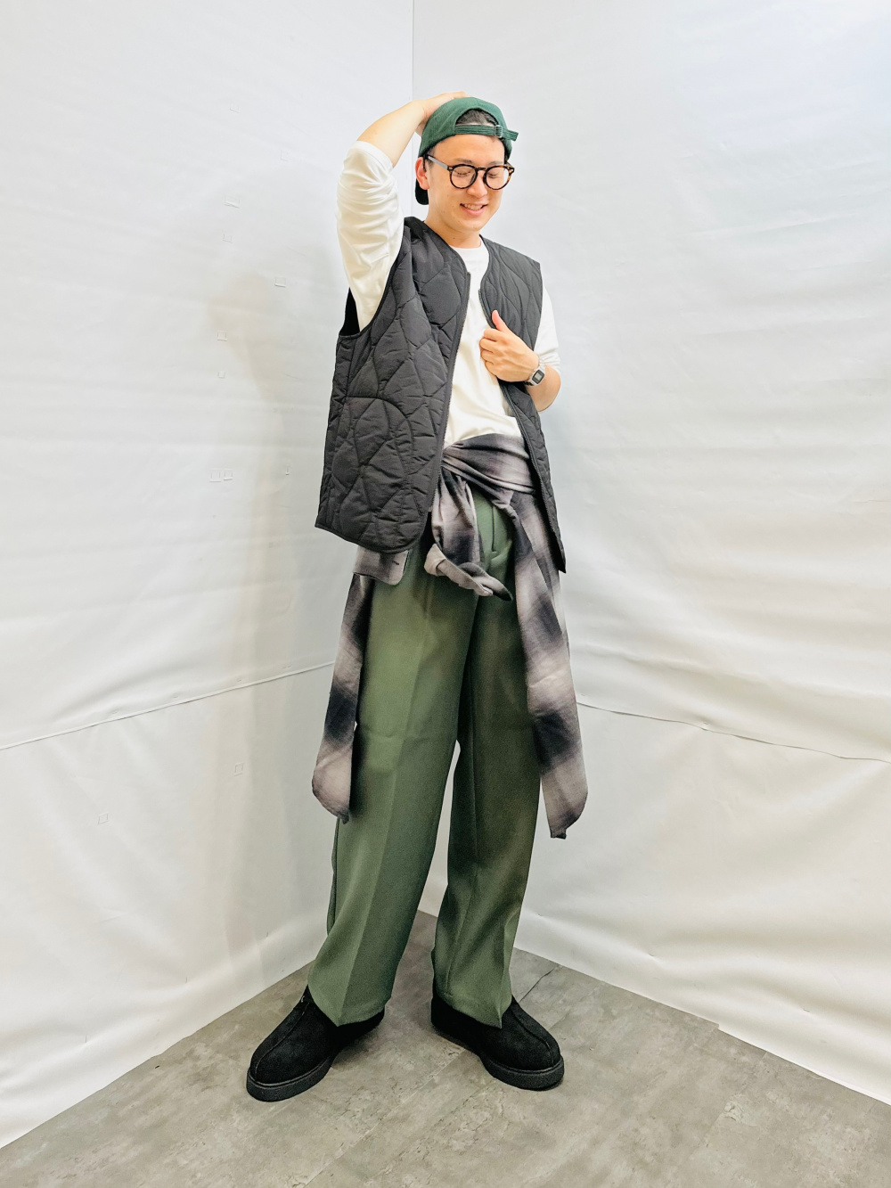 ソフトコットンタートルネックT(長袖)、ヒートパデッドオーバーサイズ