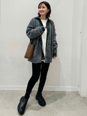 GU公式 | パフィータッチオーバーサイズカーディガン(長袖)