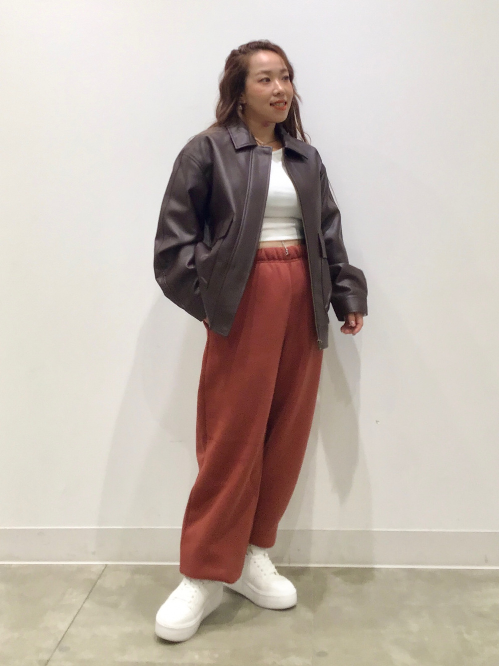 ブラウンレザーオーバーサイズジャケット 中古・古着通販】COACH (コーチ) オーバーサイズレザー