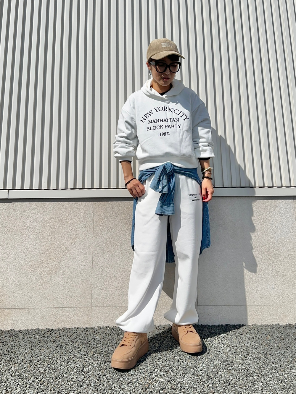 デニムオーバーサイズシャツ(長袖)、バンドカラーロングシャツ デニムオーバーサイズシャツ(長袖)、バンドカラーロングシャツ