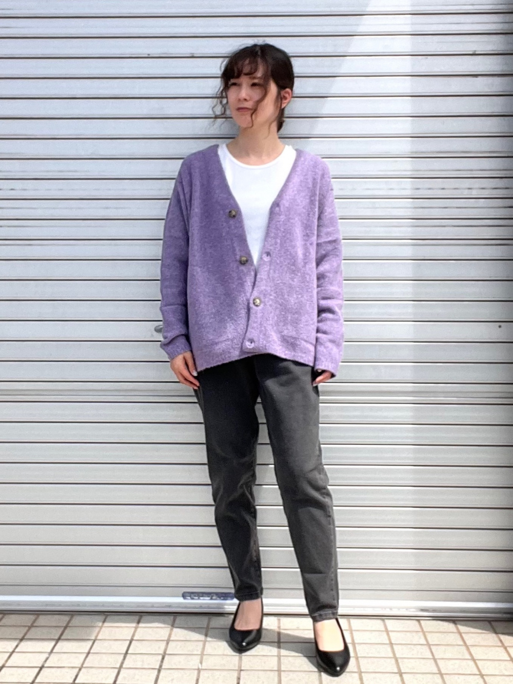 yanyanknits カーディガン 長袖 紫 灰色 yanyanknits カーディガン 長袖 紫 灰色 【公式通販】