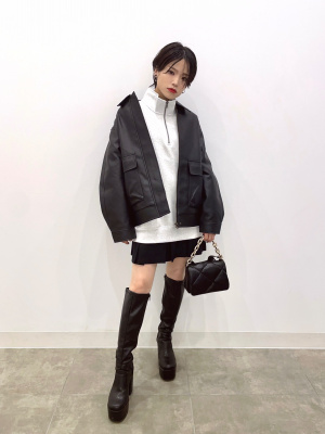 GU公式 | フェイクレザーオーバーサイズジャケット