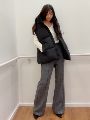 名品☆サリバンブラックフレアパンツ GU公式 | ツイーディフレアパンツZ+E