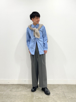 GU公式 | ブロードシャツ(長袖)(ストライプ)