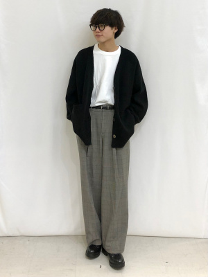 GU公式 | タックワイドパンツ(チェック)(丈標準70.0～74.0cm