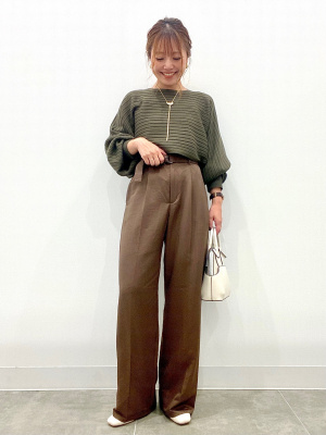 GU公式 | ベルト付きハイウエストタックパンツZ