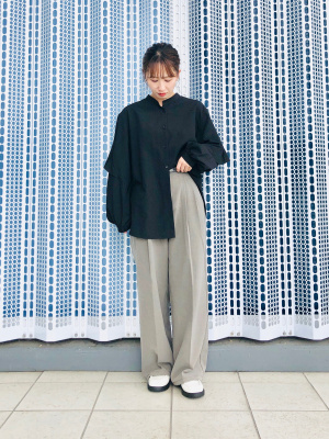 GU公式 | ラッフルスリーブブラウス(長袖)