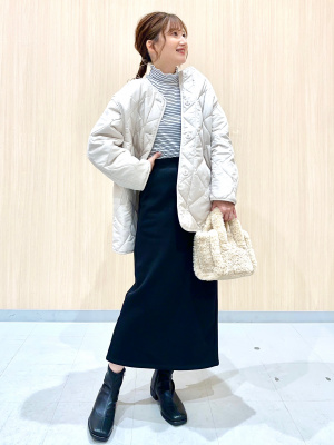 GU公式 | ソフトリブタートルネックT(長袖)(ボーダー)