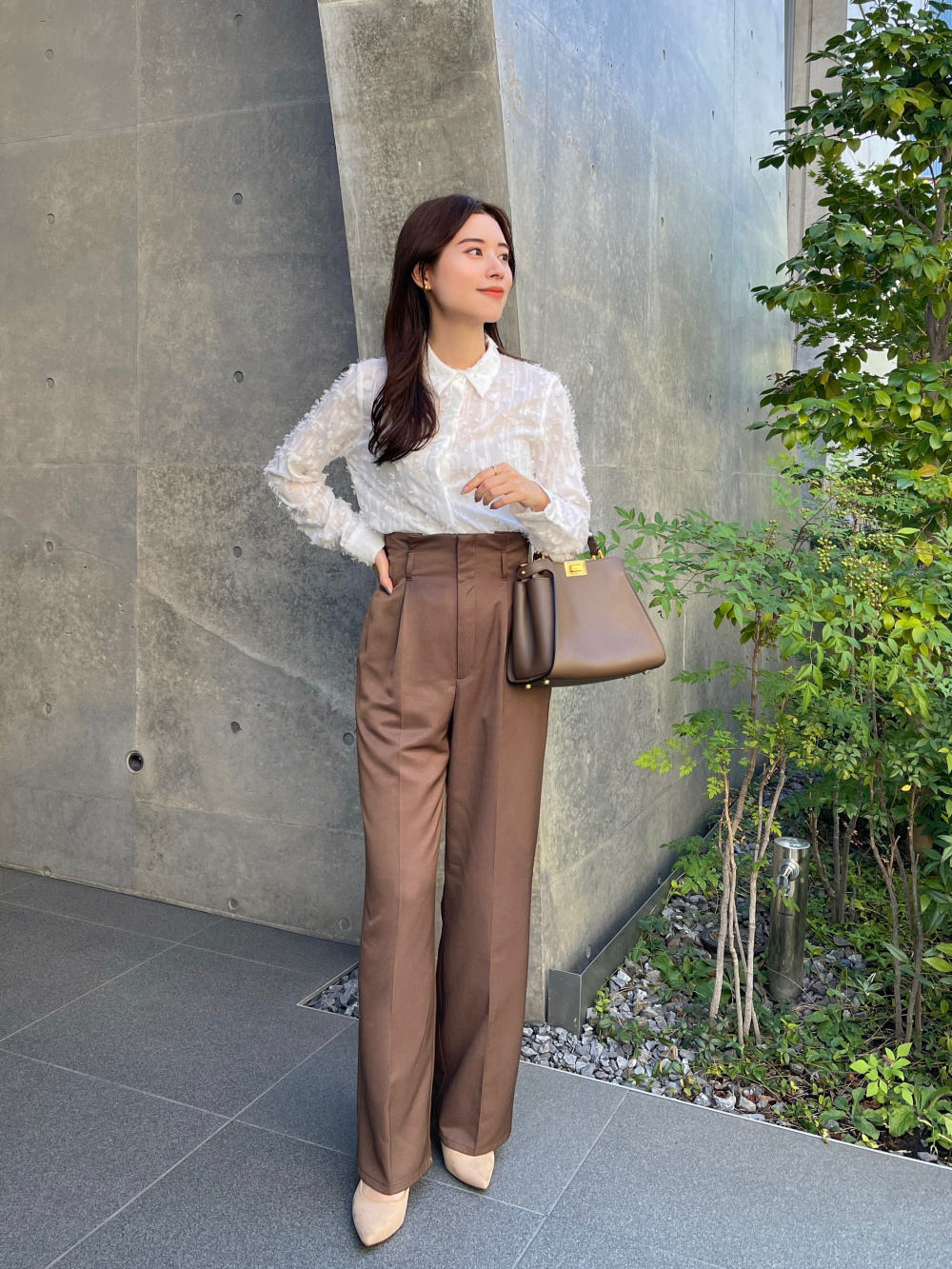 パル PAL 【Loungedress】ハイウエストベルトパンツ （beige