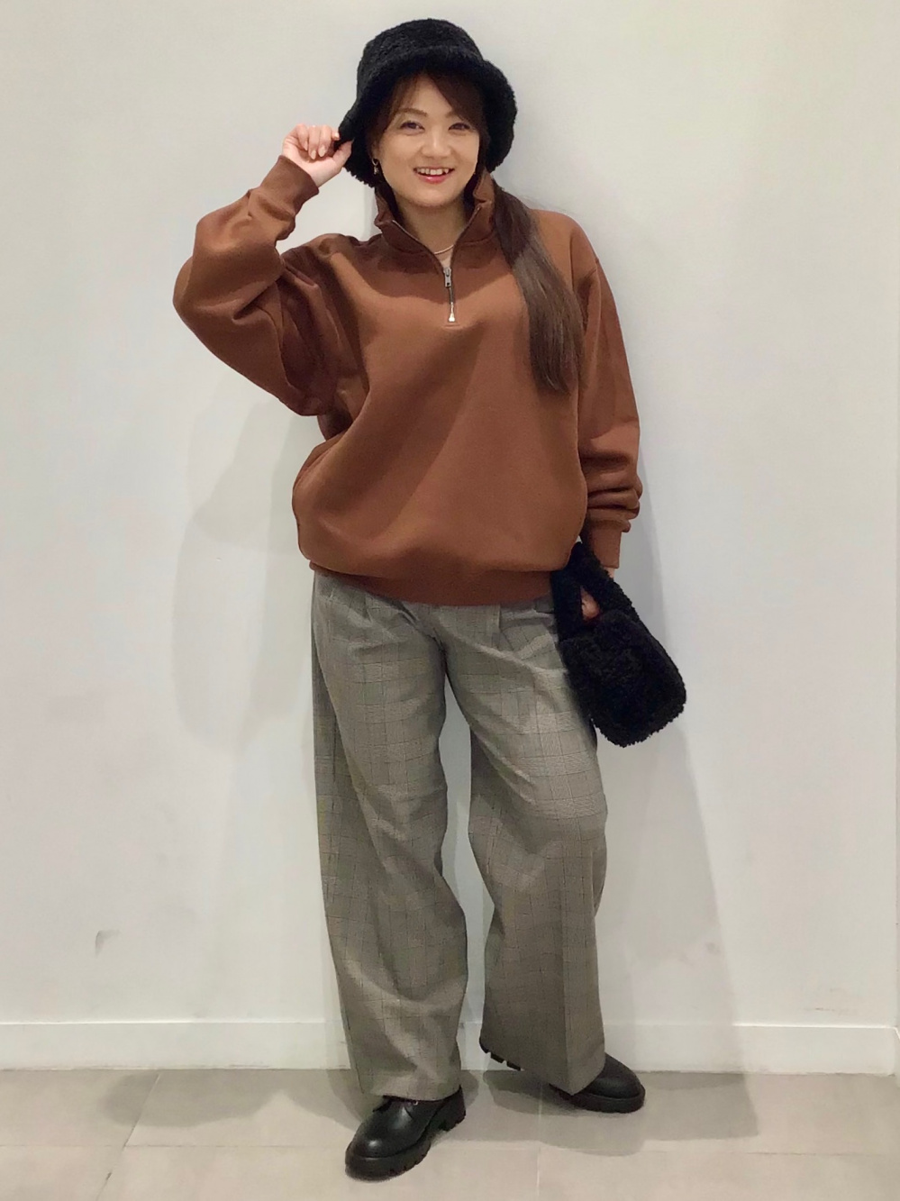 セットアップ ハーフジップ ワイドパンツ ルーズ 2点set vi-1359 アンドイット and it_ ひんやりタッチワイドプルオーバー×パンツ