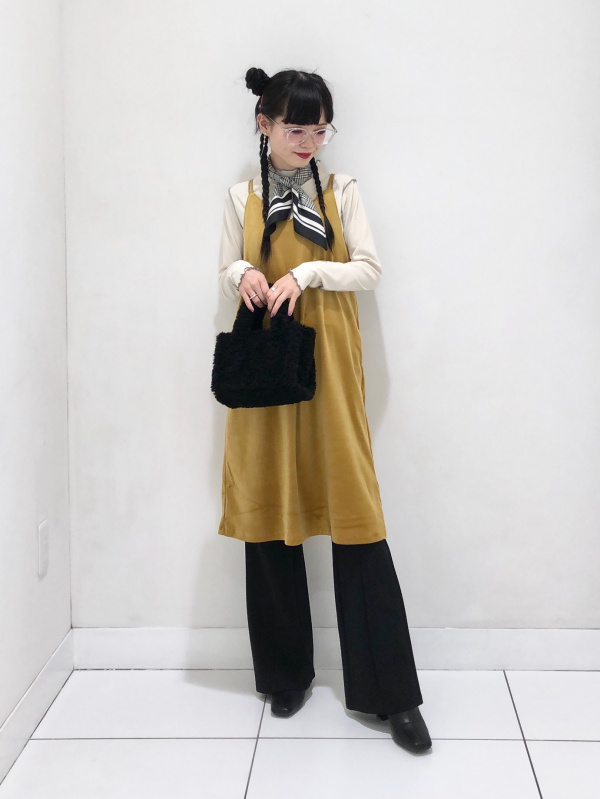 GIRLSリブTセットベロアキャミソールワンピース(長袖)（子ども服）の