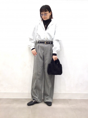 GU公式 | ラッフルスリーブブラウス(長袖)