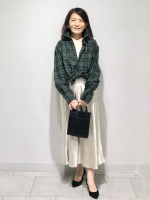 GU公式 | フランネルチェックシャツ(長袖)C