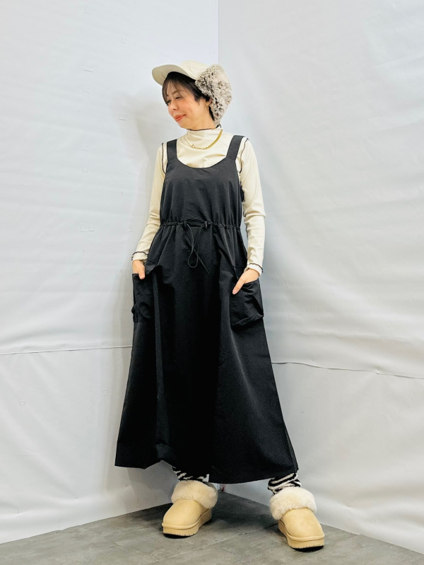 GIRLSリブTセットベロアキャミソールワンピース(長袖)（子ども服）の