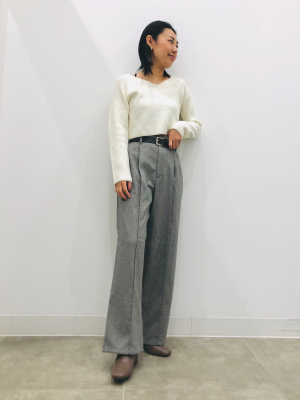 SEA グレー Vネック クロップドセーター SEA グレー Vネック クロップドセーター