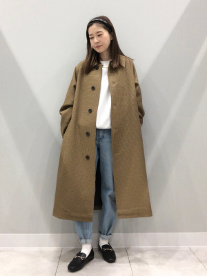 美品⁑URU/ウル バルマカーンコート チェック柄 千鳥 カシミヤ混