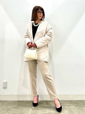 ベージュ フリースセーター 長袖 PROPORTION BODY DRESSING ニット セーター フレア袖総針ニット