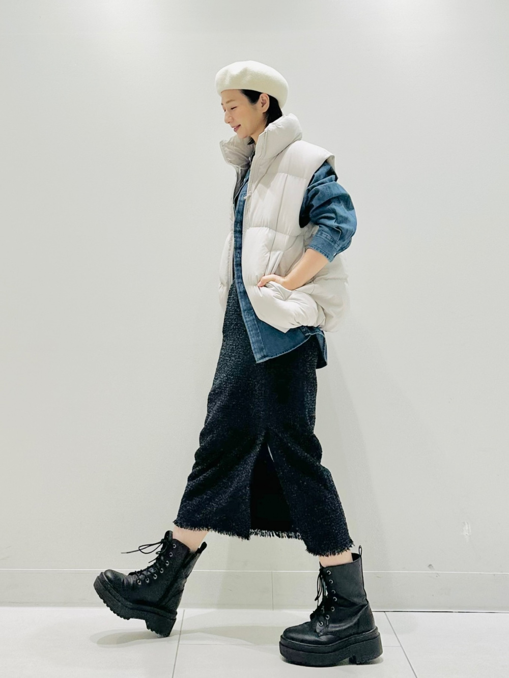 オーバーサイズVネックセーター(長袖)+E(セットアップ可能)、ウルトラ