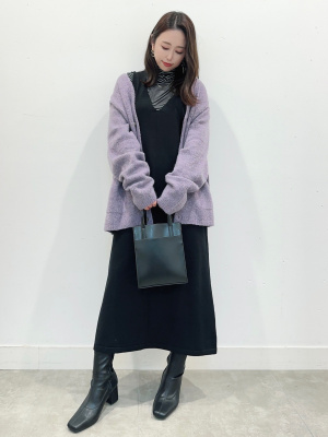 停止中⭐︎セーター・スカート4枚おまとめ GU公式 | ブラッシュドヤーンカーディガン(長袖)