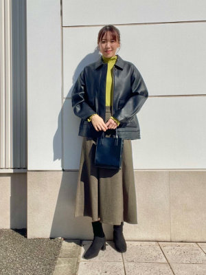 GU公式 | フェイクレザーオーバーサイズジャケット