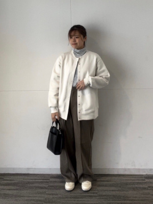 お買い得セール中‼︎ オーシャントラベラー　　ノリーズ GU公式 | ソフトリブタートルネックT(長袖)(ボーダー)