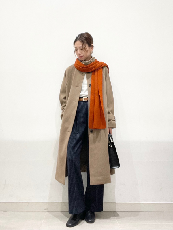 タックワイドパンツ(ストライプ)(丈標準70.0～74.0cm