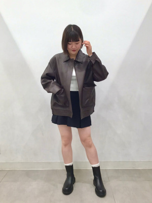 GU公式 | フェイクレザーオーバーサイズジャケット