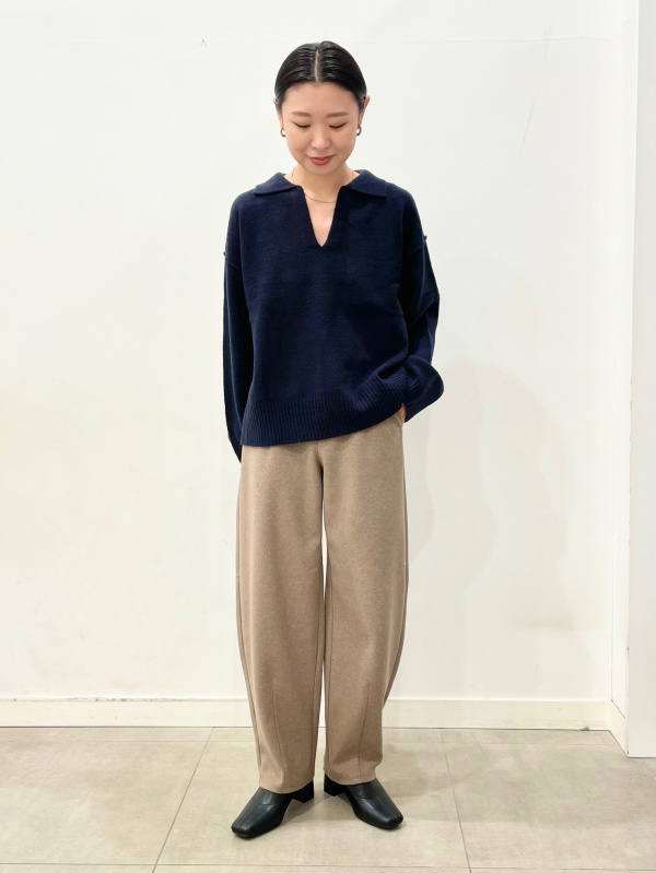 パフィータッチ スキッパーポロセーター(長袖)(レディース)の パフィータッチ スキッパーポロセーター(長袖)(レディース)の