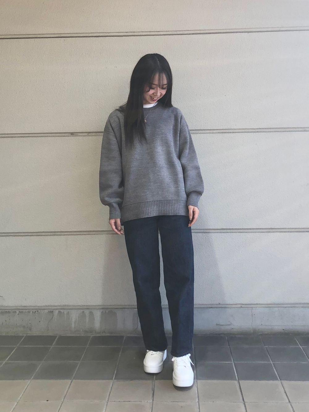 ワッフルT(5分袖)(ボーダー)、リネンブレンドショートパンツ