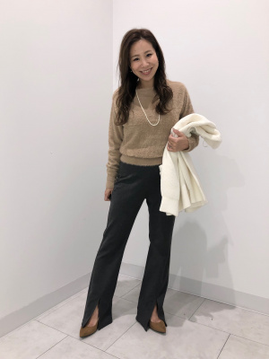 Aページ GU公式 | フェザーヤーンボートネックセーター(長袖)Z+E