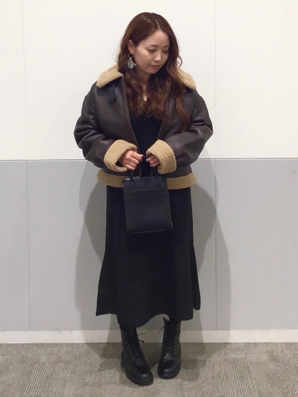 フレアニットワンピース(長袖)Z（レディース）の着用コーディネート