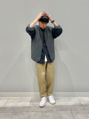 GU公式 | デニムバンドカラーシャツ(長袖)