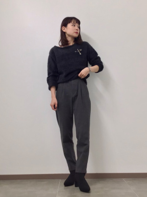 GU公式 | フェザーヤーンボートネックセーター(長袖)Z+E