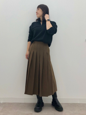 もーもー GU公式 | ストレッチフリースハーフジッププルオーバー(長袖