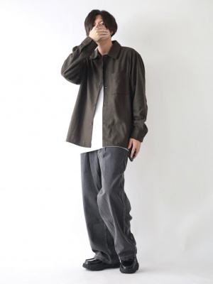 GU公式 | デニムバギースラックス(丈標準68.0～72.0cm)(セットアップ可能)