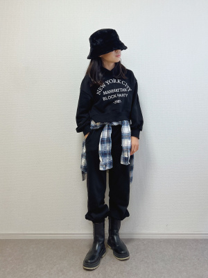 GU公式 | GIRLSクロップドスウェットパーカ(長袖)(ロゴ)JR